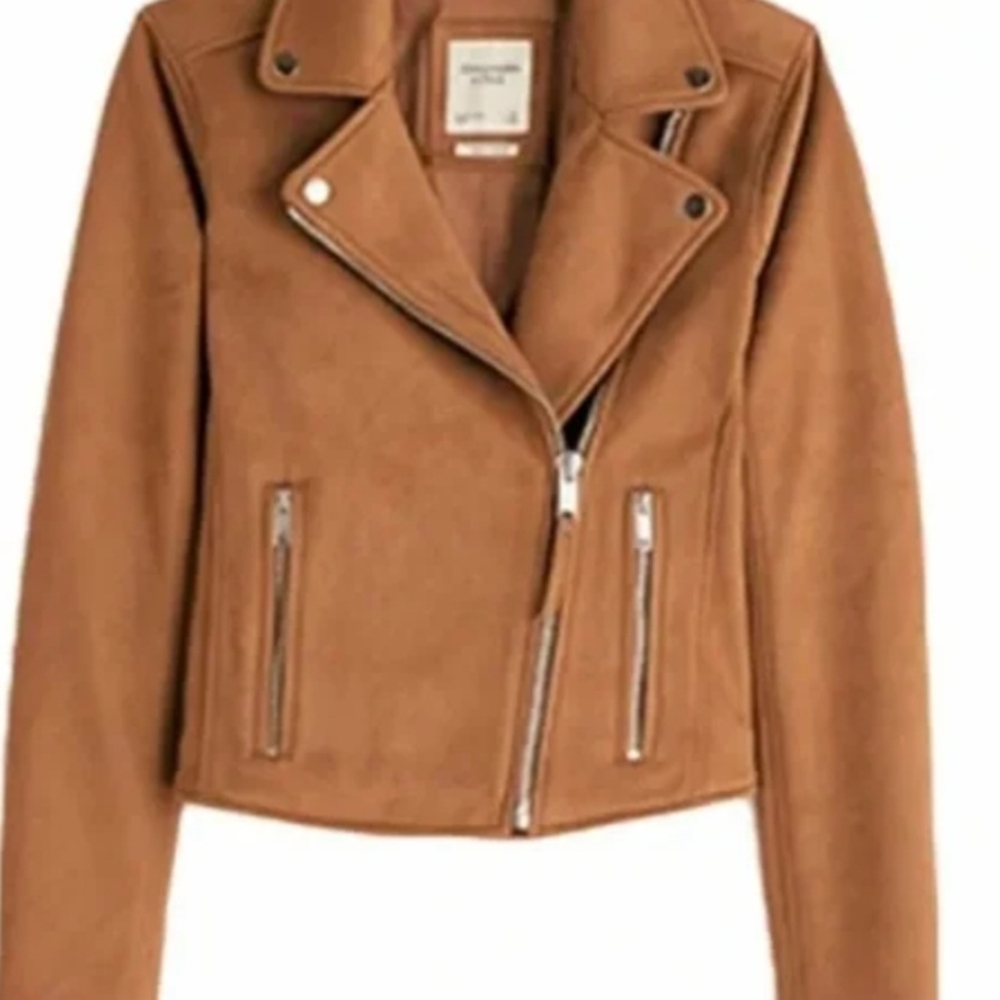 Abercrombie & Fitch Brown Leather Jacket - Picture 2 of 4